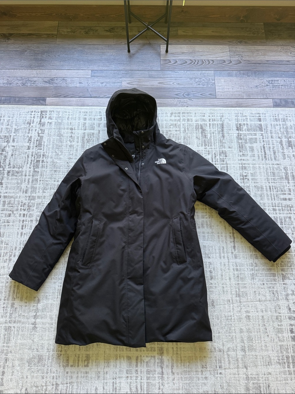 The North Face Women's Black Hooded Puffer Coat